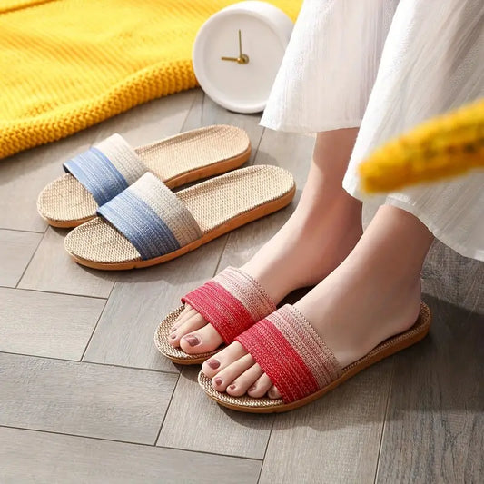 Women's Comfy Linen Indoor Slippers