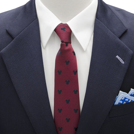 Disney Mickey Mouse Red Pin Dot Men's Tie